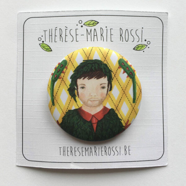 Badge Homme feuille, Doudou, Mons