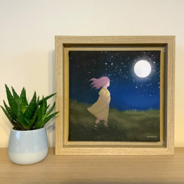 Cadre " La fille et la lune "