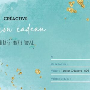 Bon cadeau pour un atelier Créactive