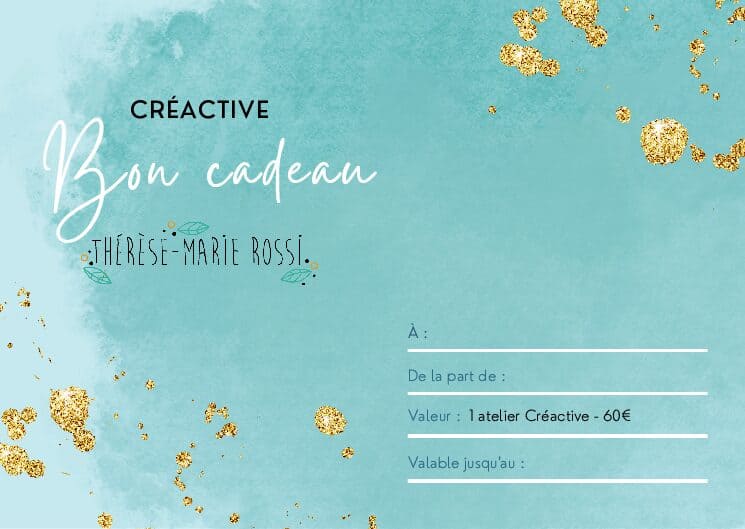 Bon cadeau pour un atelier Créactive